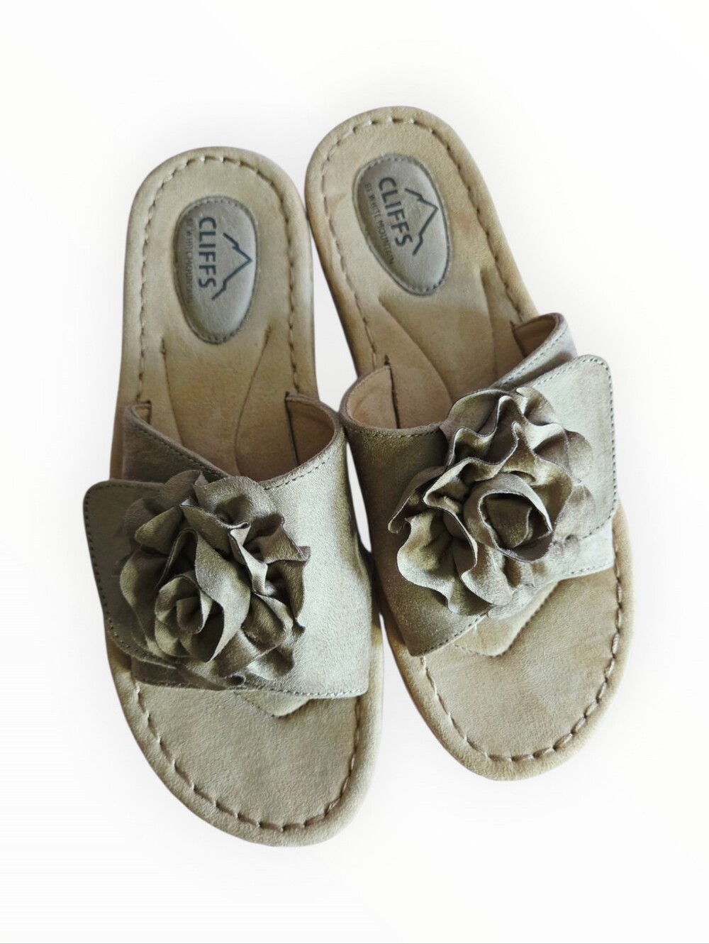 Cliffs 9 Floral Slide Sandals in Taupe New